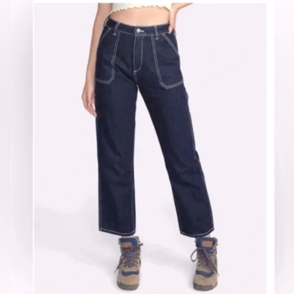 United Colors of Benetton Cargo Jeans Indigo women's size 12 - Picture 1 of 6